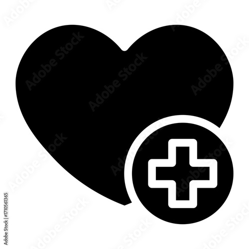 Heart care icon glyph style vector illustration