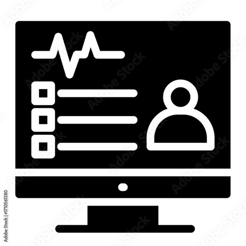 Patient dashboard icon glyph style vector illustration