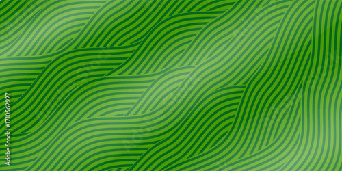 farm green banner, organic abstract background with fields. wavy green lines, natural organic products. ecology background. striped farmer green Pattern