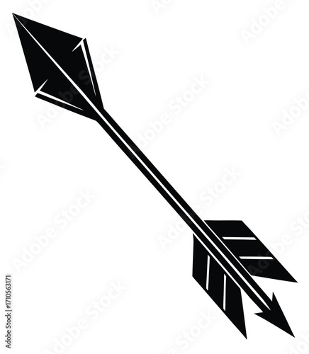 Isolated macro vector illustration of a black and white sharp steel needle, a sewing tool