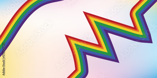 happy pride month flag ribbon vector poster.eps 10.