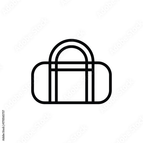 Simple outline icon of a duffle bag