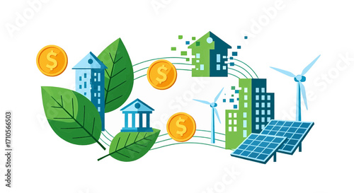Sustainable City Investing in Green Energy and Eco-Friendly Buildings