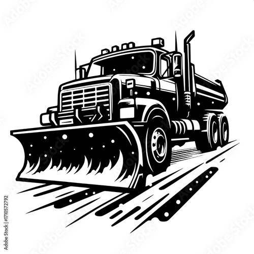 Minimal Snow Plow Silhouette Vector
