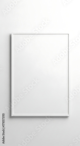 Clean White Square Picture Frame Mockup on a Bright Wall