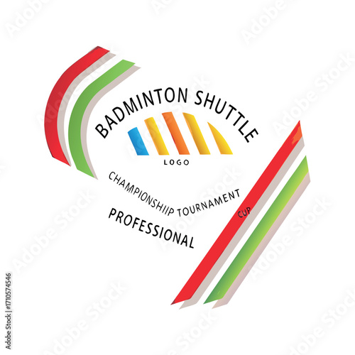 badminton shuttle logo championship tournament vector eps