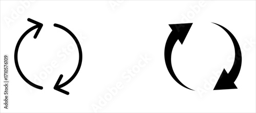 double reverse arrow, replace icon set, exchange linear sign, vector illustration on white background