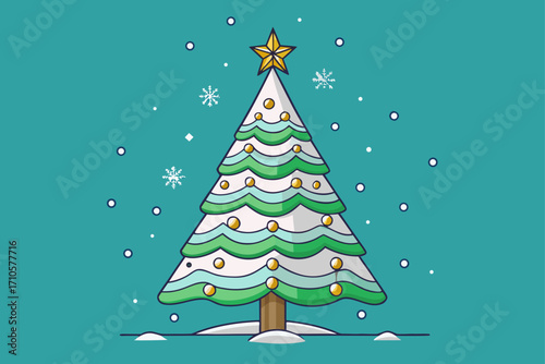 Elegant Christmas Tree Vector Illustration