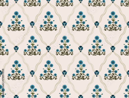 Vector Hand drawn colourful geometric flowers Motifs African boho paisley, seamless patterns with floral for fabric Ethnic Indian Pattern, textiles, clothing, wrapping paper, backdrop, banner.
