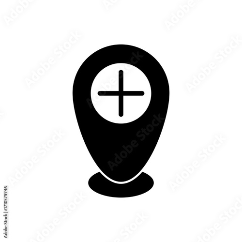 Location icon outline editable stroke line drawing eps.