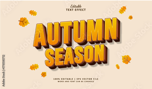 Autumn Season Editable Text Effect 3d Style Vintage Theme Autumn Season
