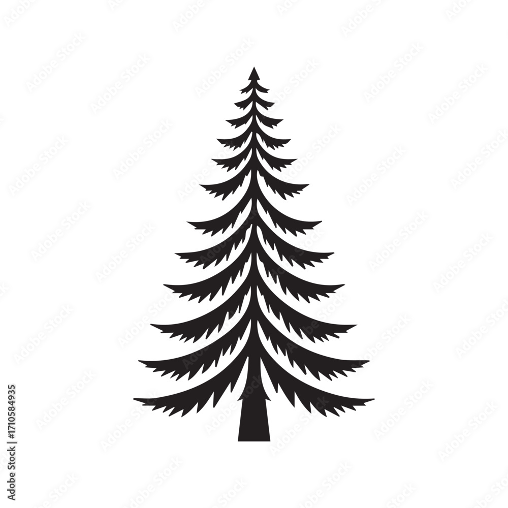 Obraz premium A vector illustration of a set of green Christmas trees decorated with snow and lights, perfect for a winter holiday celebration