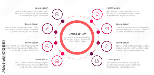 Business Infographic Template – 8 Options
Modern and versatile design with eight segments, perfect for showcasing workflows, processes, and business concepts.