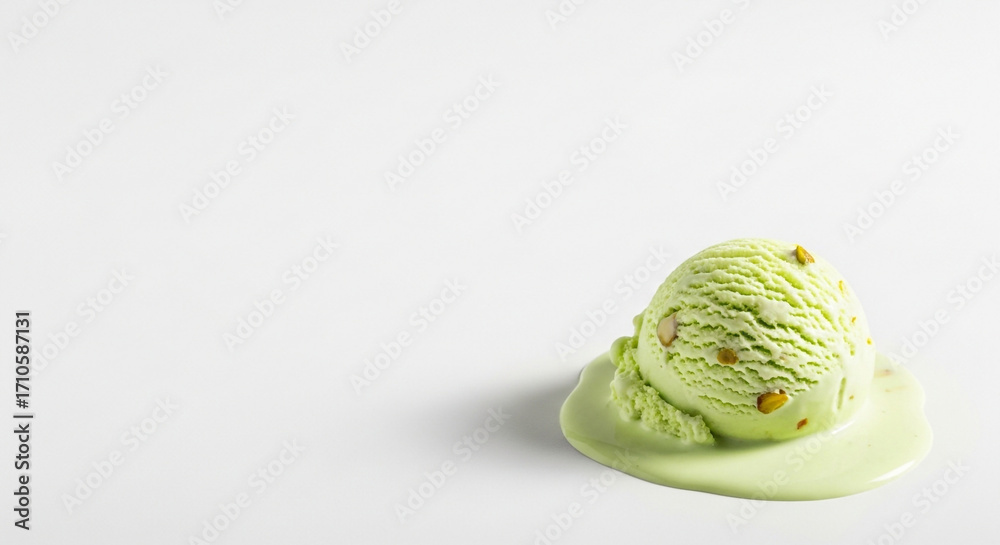 Obraz premium Modern Conceptual Food Image of Ice Cream Scoop and Empty Space 