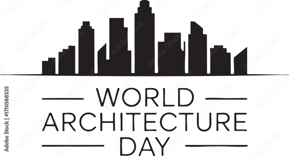 Obraz premium World Architecture Day City Skyline Illustration