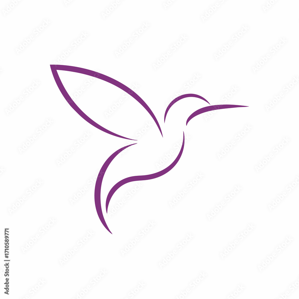 Fototapeta premium bird flaying bird modern minimalist logo on white background