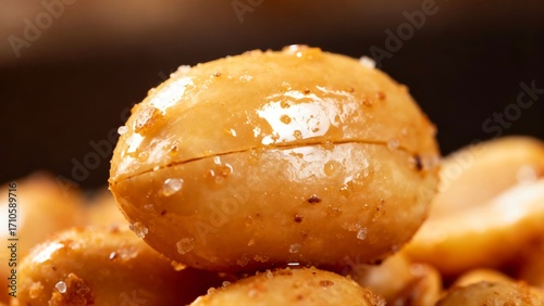 Roasted Salted Peanut Close - Up, Perfect for Snack Lovers and Food Enthusiasts