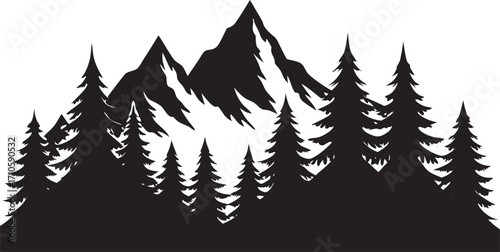 Minimalist illustration of a mountain range with a subtle gradient