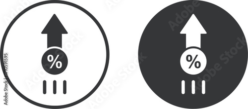 Percentage increase icon growth rate profit margin vector eps