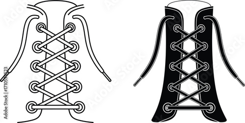 Shoe lacing guide how to tie shoelaces illustration vector art