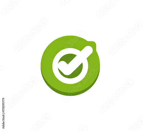 Green check mark circle icon illustration