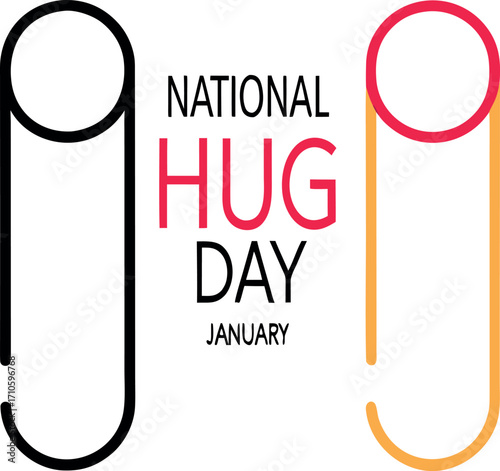 Embracing Warmth: Illustration celebrating National Hug Day with a minimalist aesthetic, showcasing the essence of connection and affection, evoking warmth and joy through simple yet powerful design.