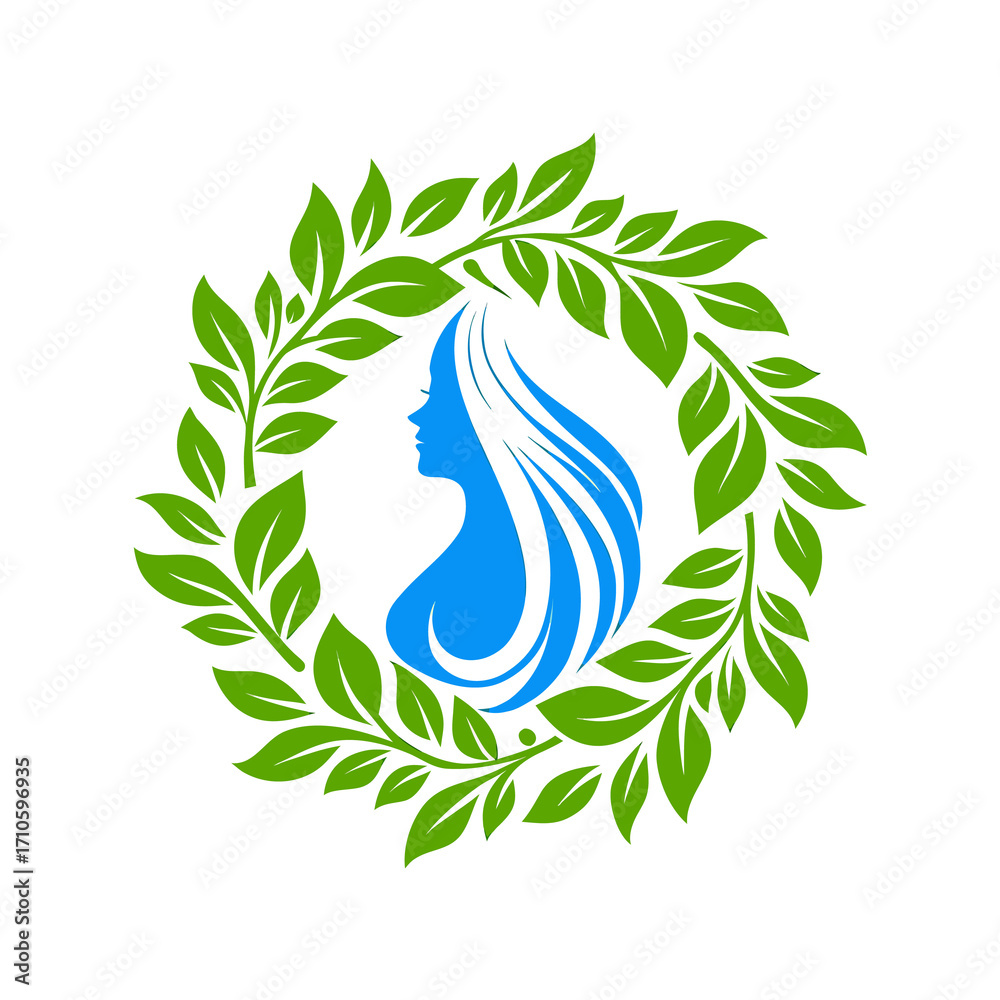 Fototapeta premium logo natural beautiful woman design jpg