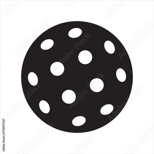 Pickleball ball with holes flat vector icon for sports apps and websites