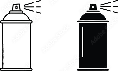 Spray paint can vector illustration black and white outline