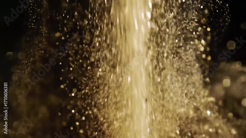 Golden liquid cascade
