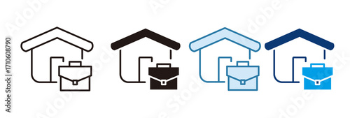 Work From Home Icon Set Multiple Style Collection