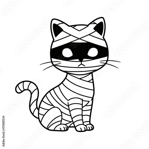 Funny Mummy Cat Walking – Cute Spooky Halloween Pet Illustration