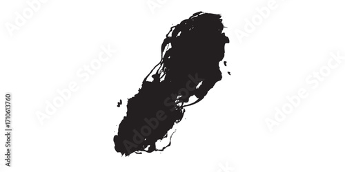 Abstract Black Paint Brush Stroke Design.