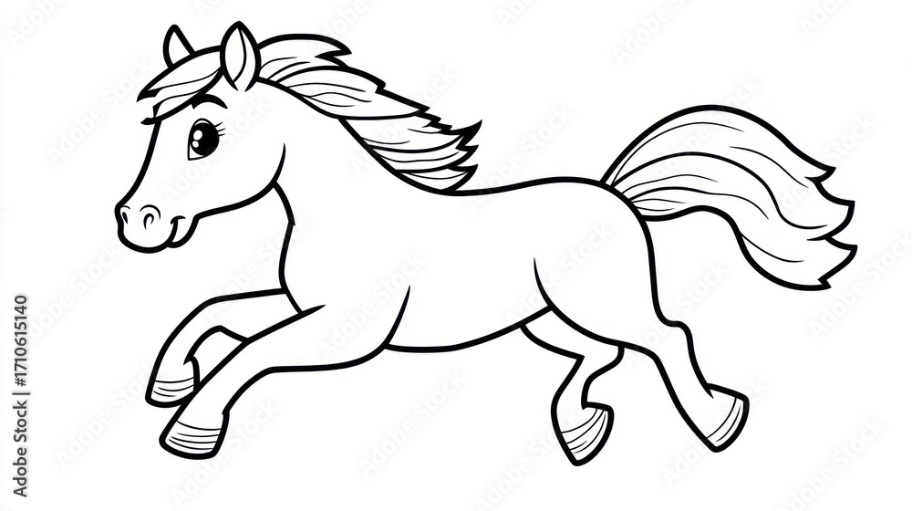Fototapeta premium Cartoon horse running