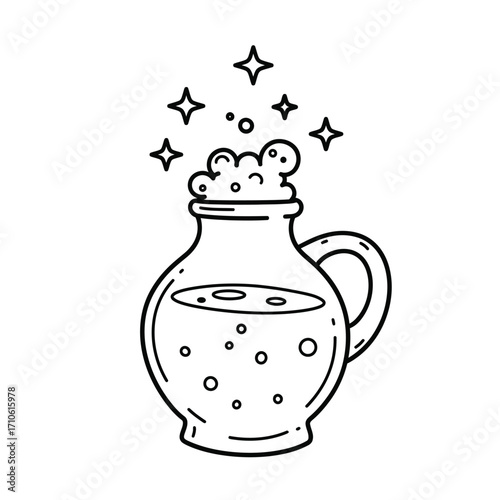 Magical Potion Bottle Sparkling for Witchcraft and Halloween Spells