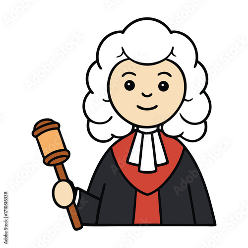 A judge holding a gavel, symbol of justice and authority, ready to make decisions in the courtroom with fairness, order, and respect for the law.
