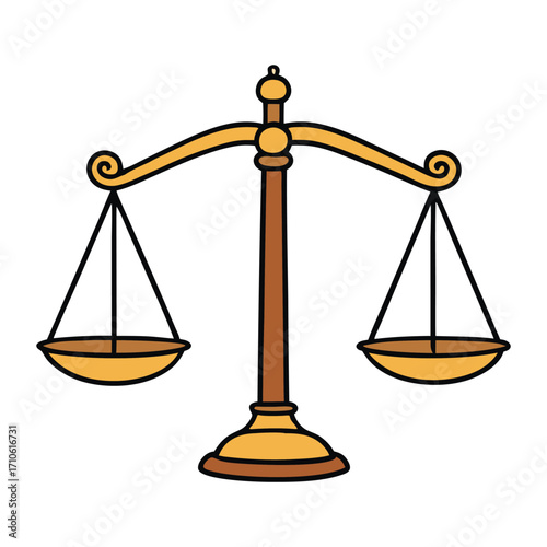 Golden scales of justice symbolize fairness and balance, representing equality, law, and impartial judgment in courts and legal systems worldwide. 
