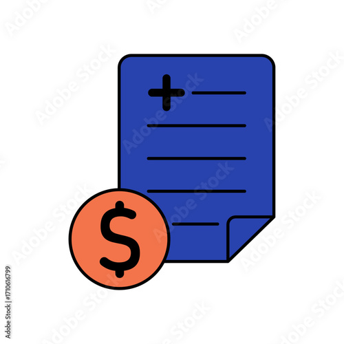 Cost icon outline editable stroke line drawing eps.