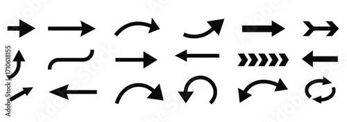 WebDiverse arrow collection offering direction and guidance, perfect for website navigation, user interface design, and wayfinding systems, conveying movement, progress, and connection in a modern sty