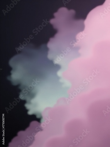 dramatic pastel clouds with dark background and soft pink mist