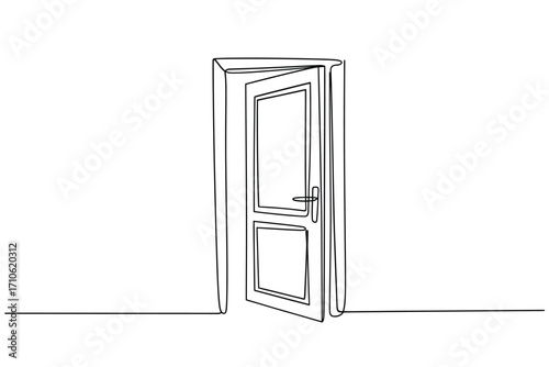 Open doorway sketch on white background
