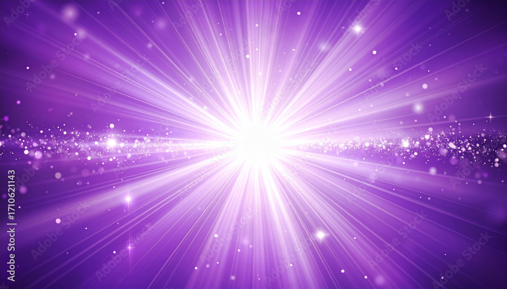 Fototapeta premium 光が中央から発光してキラキラしている、神秘的なイメージ背景