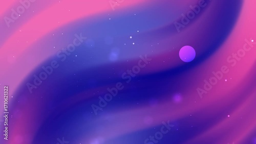 Abstract flowing wave blue, purple, pink gradient with dots of light. Suitable for web banners, backgrounds, social media graphics, technology concepts.