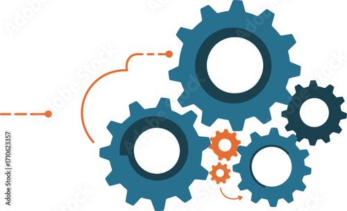 Automated Industrial Gears Mechanism for Production Systems