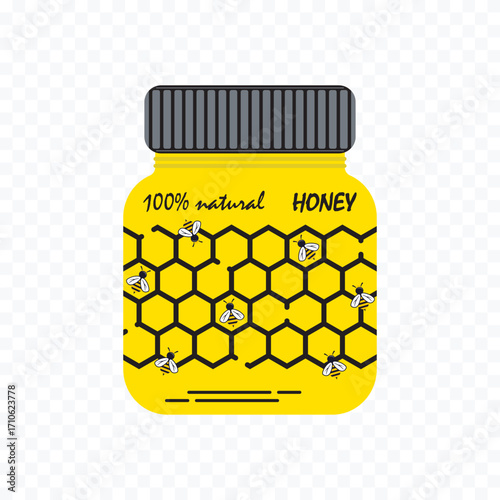 Honey jar design. Vector illustration.