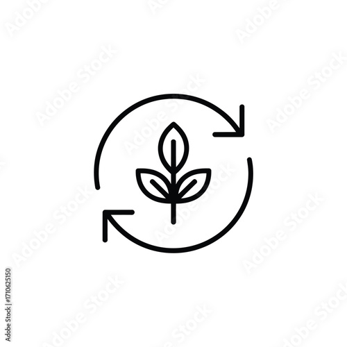 Circular arrows around a growing plant icon
