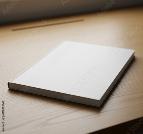 Mock-up d'une couverture d'un livre vierge sur un bureau