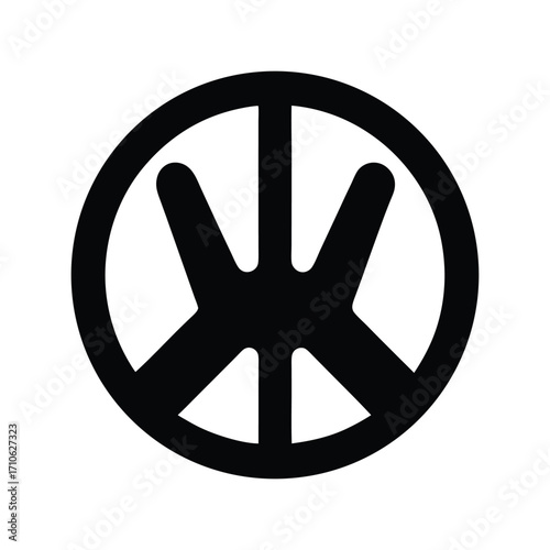Peace hand sign universal symbolic gesture art vector art illustration
