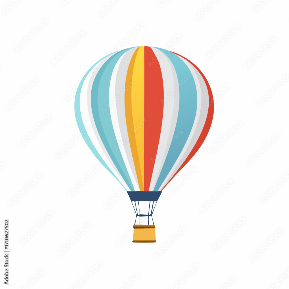 Naklejka premium Colorful Hot Air Balloon on a White Background