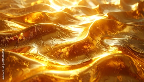 Golden liquid waves, bright sunlight